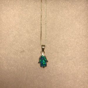 ROMAN GLASS HAMSA NECKLACE